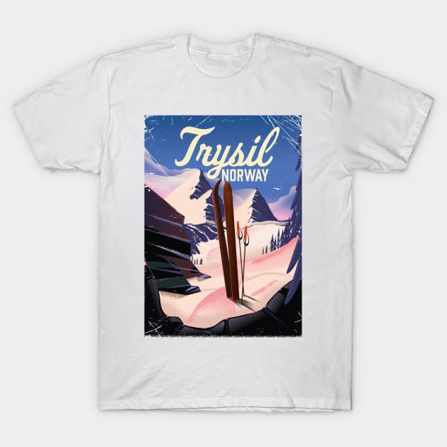 Trysil, Norway Ski poster T-Shirt by nickemporium1